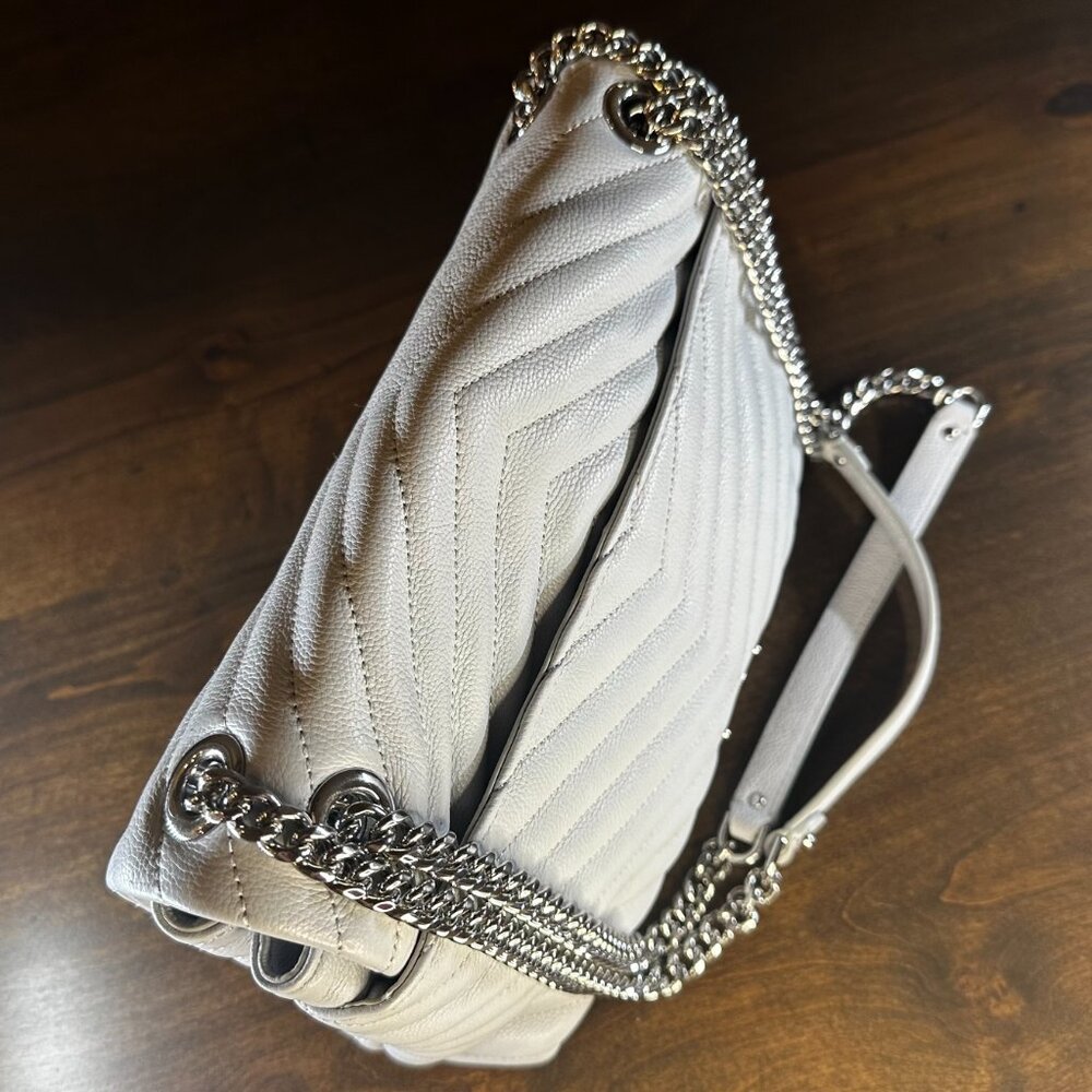 Rebecca Minkoff Gray Quilted Leather Flap Shoulder Bag w/Silver Hardware & Bag - Picture 4 of 15